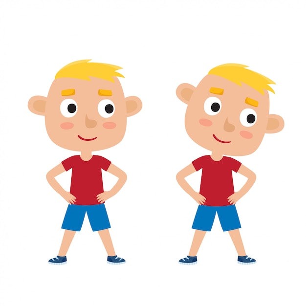 Premium Vector | Illustration of blonde boy in exercise pose isolated ...