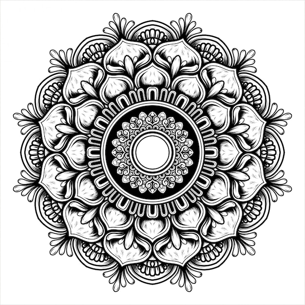 Download Illustration of a blooming flower with a mandala pattern ...