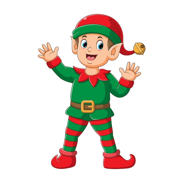 Premium Vector | The illustration of the boy elfs using the santa ...