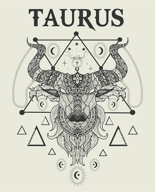 Premium Vector | Illustration bull head taurus symbol