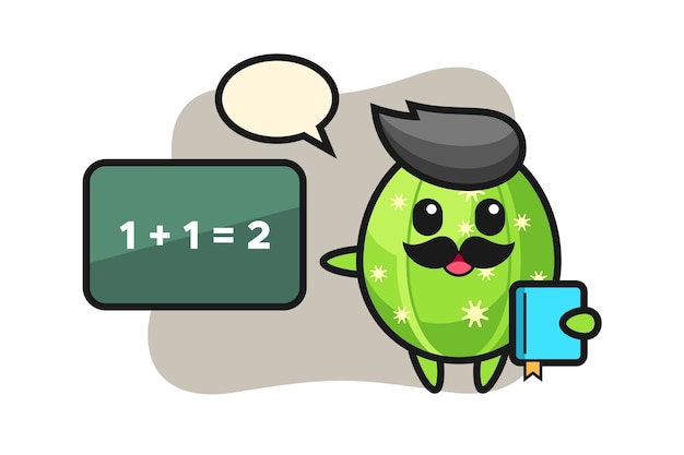 Premium Vector | Illustration of cactus character as a teacher