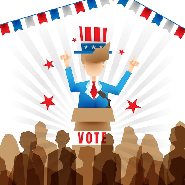 Free Vector | Illustration of candidate in presidential campaign