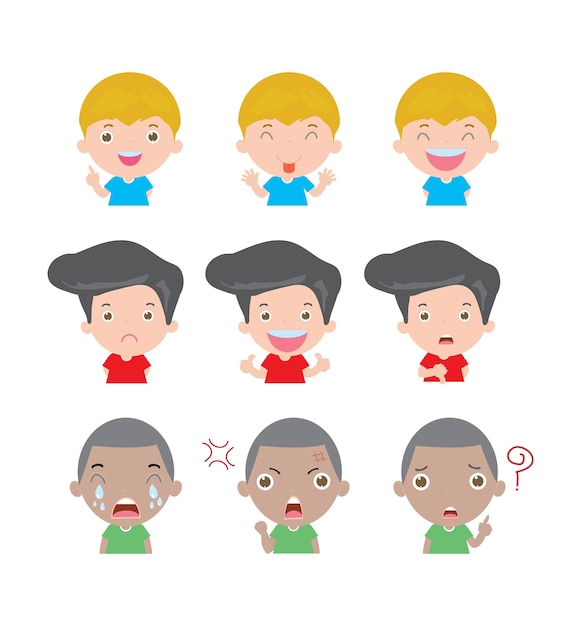 Premium Vector | Illustration of cartoon character kids with different ...