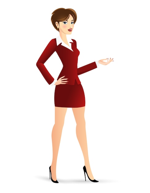 Free Vector Illustration Cartoon Clipart Vector Of A Business Woman Standing Wearing 