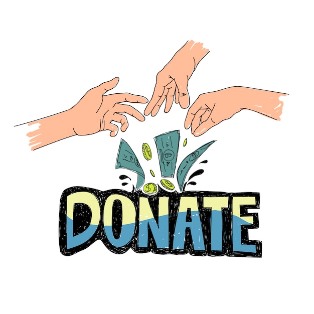 Illustration of charity support Free Vector