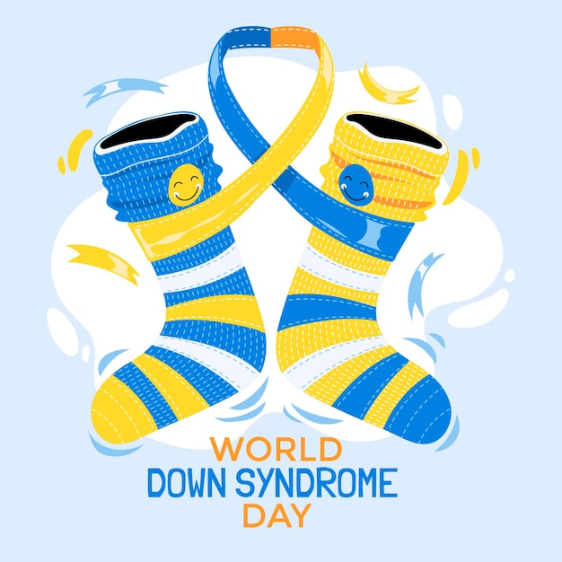 Premium Vector Illustration of child socks for world down syndrome day