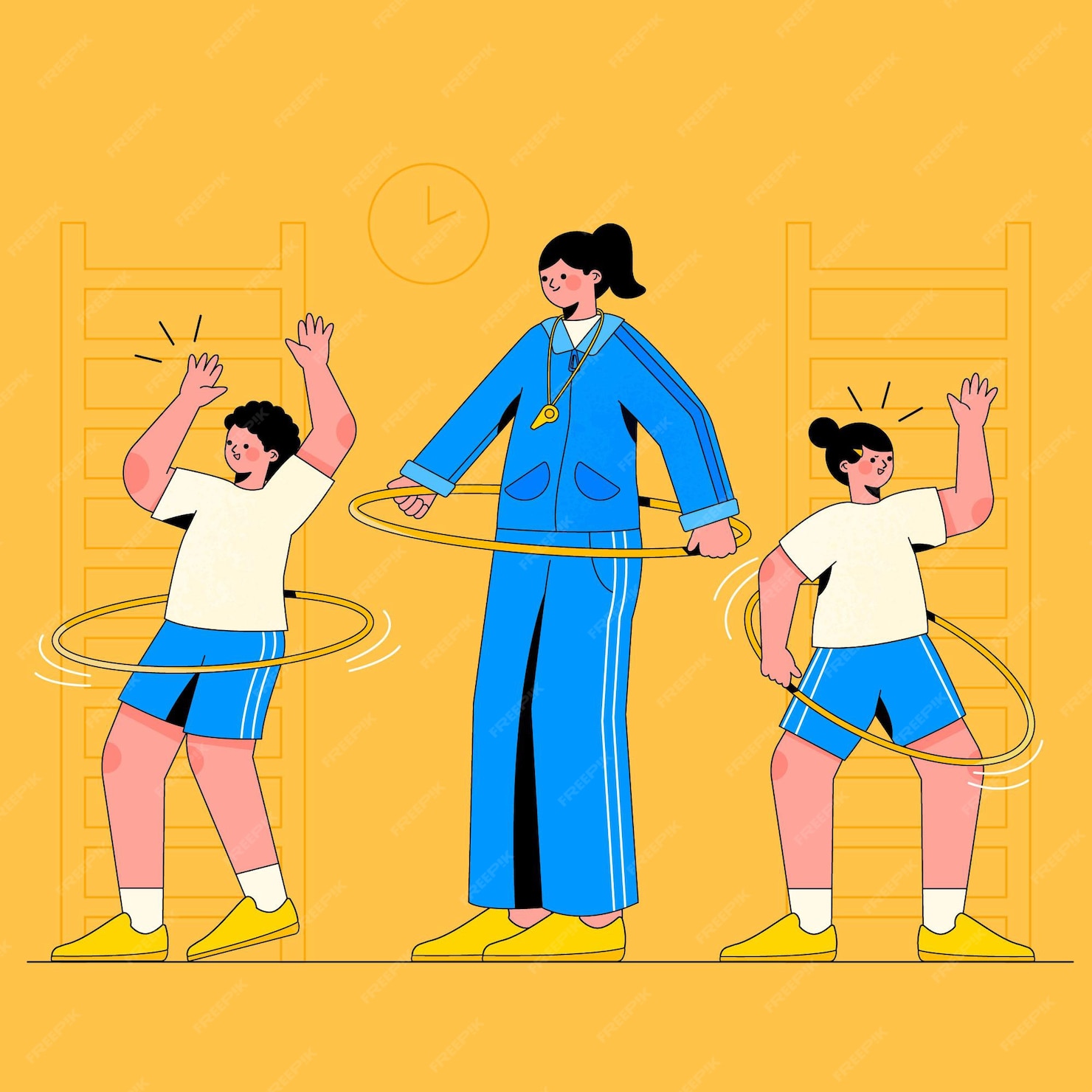 premium-vector-illustration-of-children-in-physical-education-class