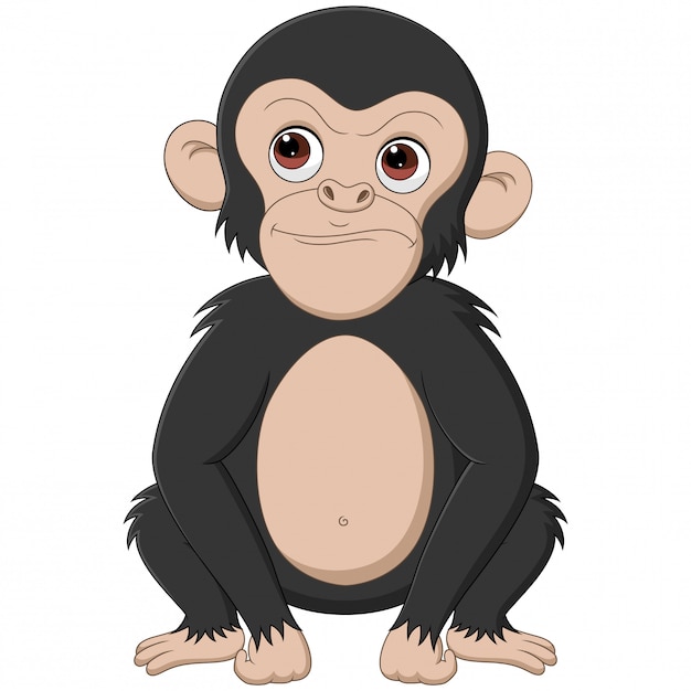 Premium Vector | Illustration of chimpanzee with a confused expression ...