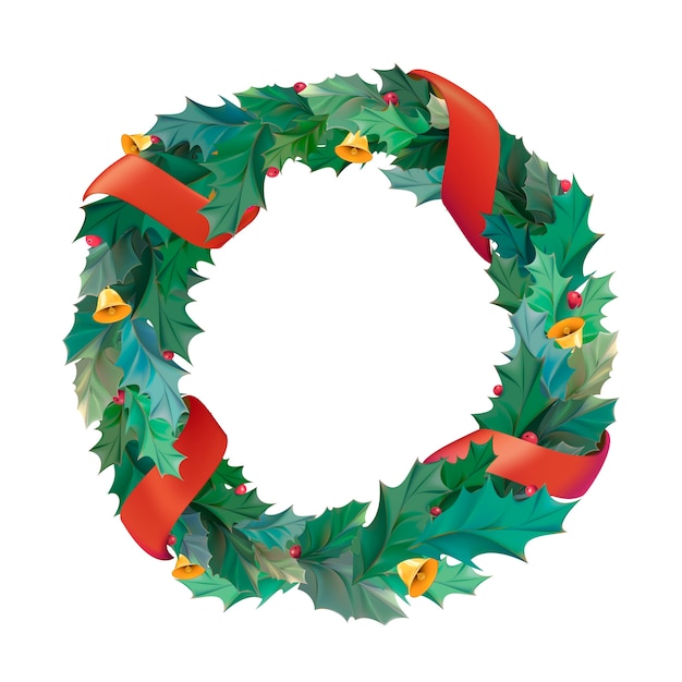 Download Illustration of christmas wreath icon | Free Vector