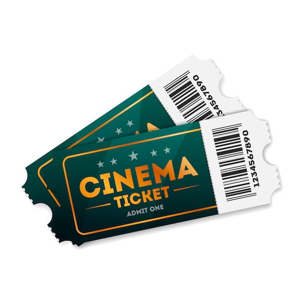 Illustration of cinema tickets on white Premium Vector