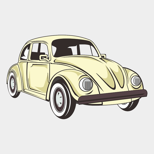 Illustration of classic beetle car | Premium Vector