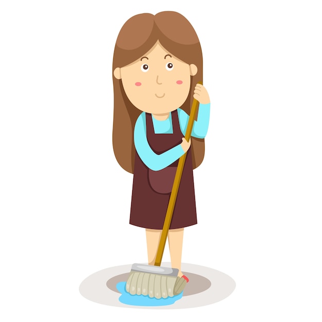 Premium Vector | Illustration of cleaner and mop