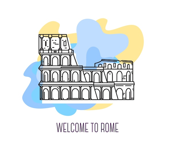 Premium Vector | Illustration of coliseum rome landmark symbol of italy ...