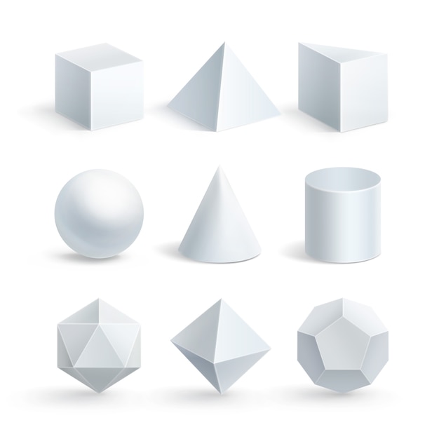 Premium Vector | Illustration of cube prism cylinder cone sphere ...