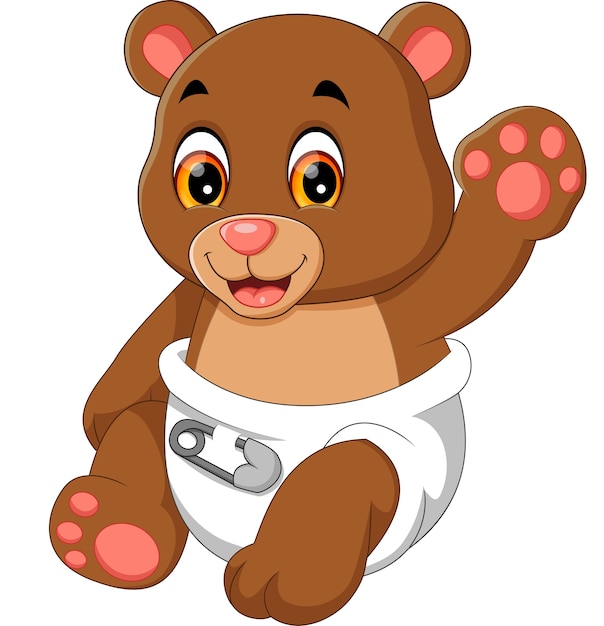 Download Illustration of cute baby bear cartoon Vector | Premium ...