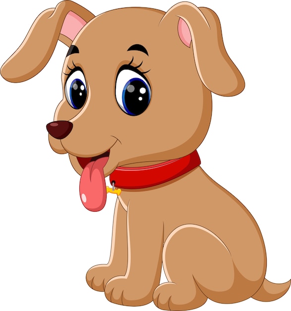 Illustration of cute baby dog cartoon Vector | Premium Download