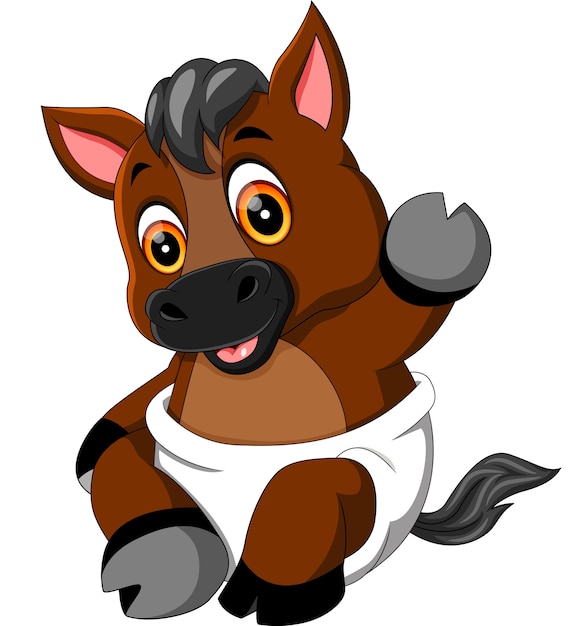 Download Illustration of cute baby horse cartoon Vector | Premium ...