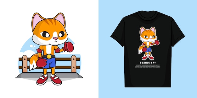 boxing cat t shirt