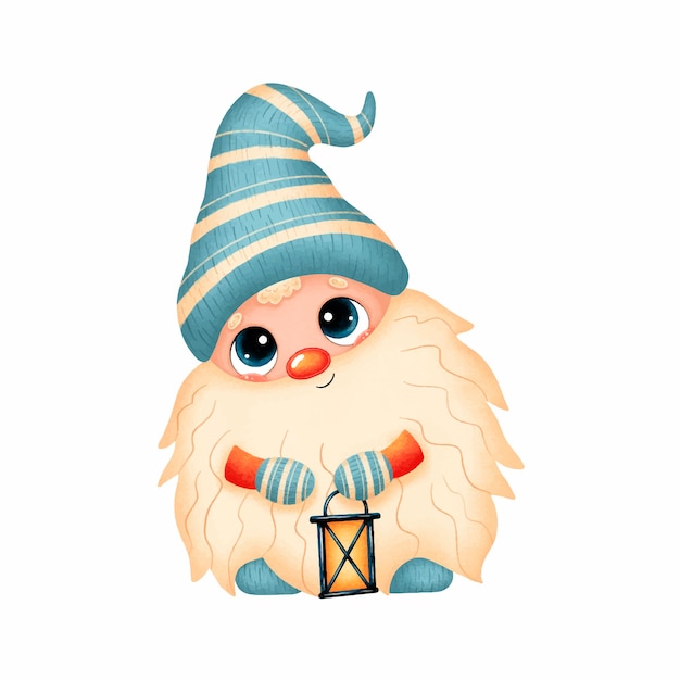 Download Premium Vector Illustration Of A Cute Cartoon Christmas Gnome PSD Mockup Templates