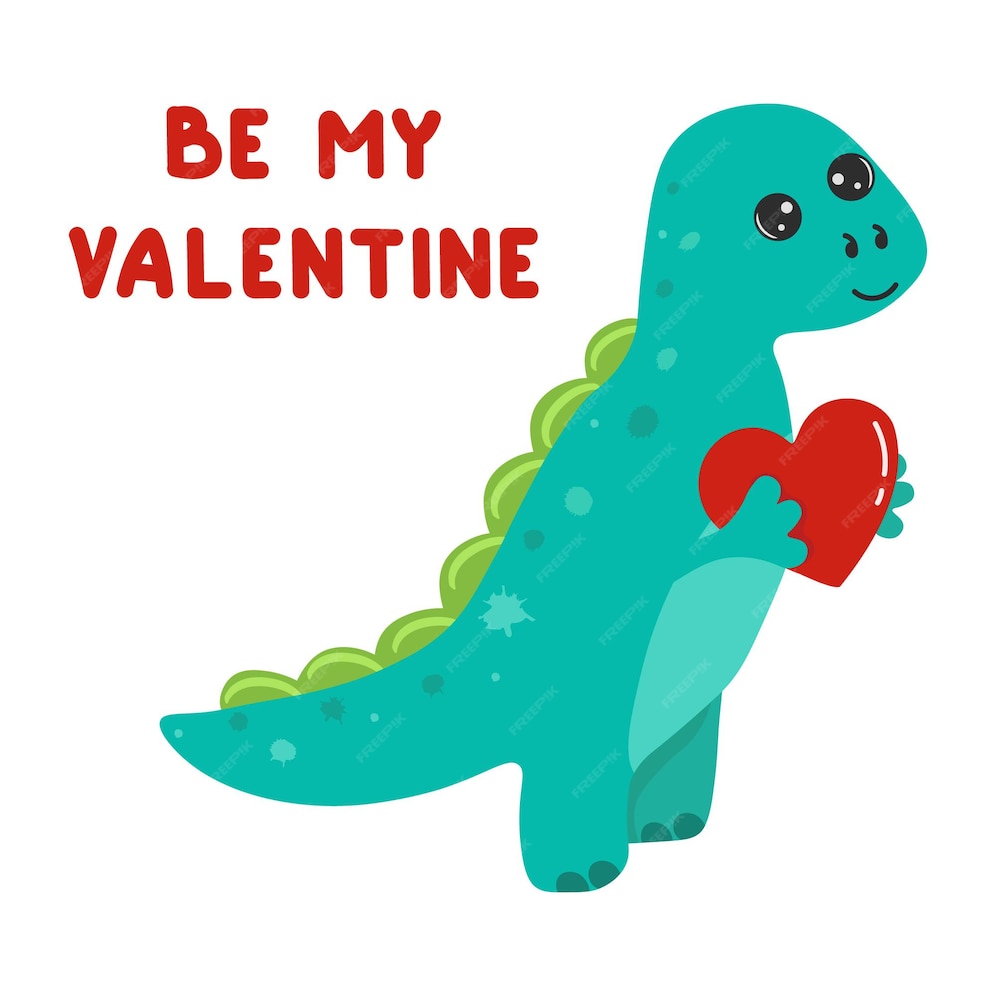 happy valentines day dinosaur realistic