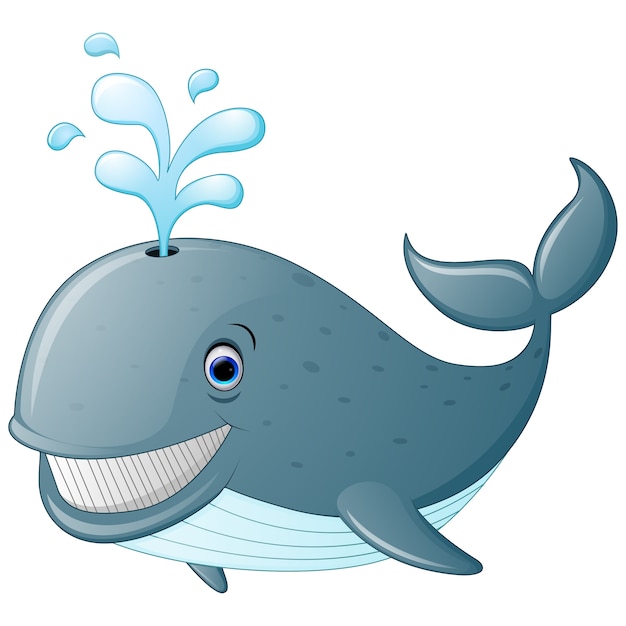 Illustration of cute cartoon whale | Premium Vector