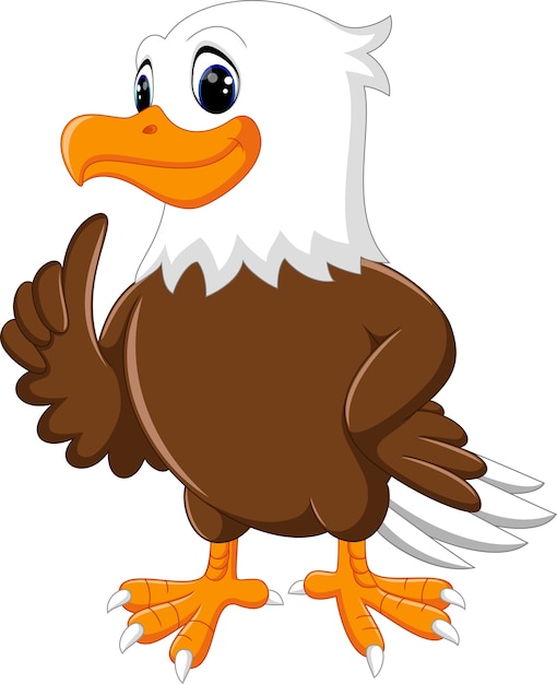 Download Illustration of cute eagle cartoon Vector | Premium Download