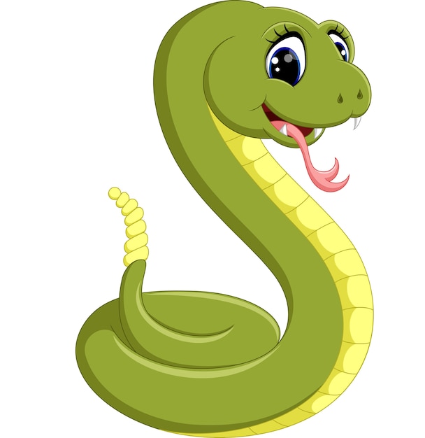 Premium Vector | Illustration of cute green snake cartoon