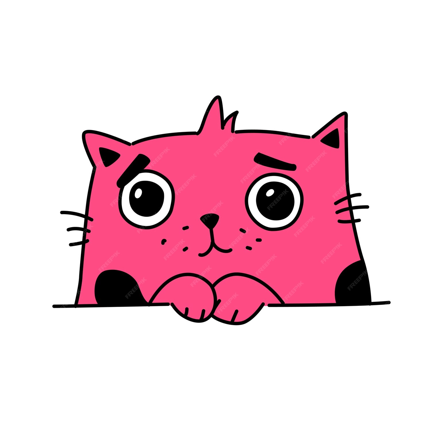 Premium Vector | Illustration of a cute kitty. vector. pink cute cat ...