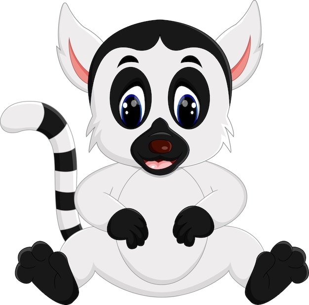 Premium Vector | Illustration of cute lemur cartoon