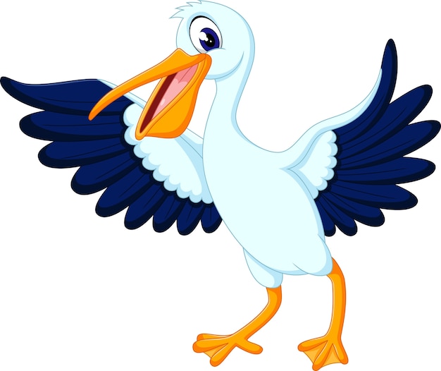 Premium Vector | Illustration of cute pelican cartoon