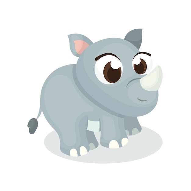 Premium Vector | Illustration of cute rhinoceros character with cartoon
