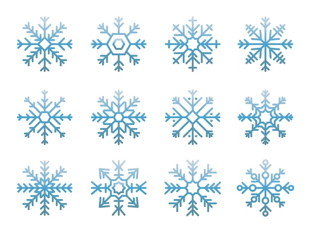 Download Free Vector | Illustration of cute snowflake icons
