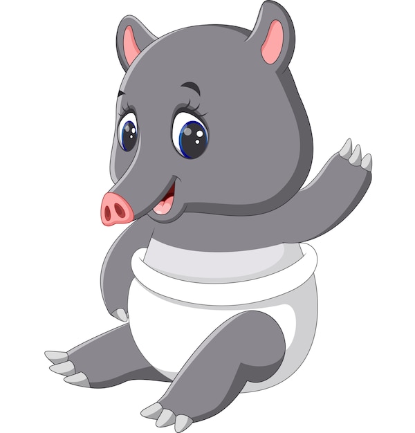 Premium Vector | Illustration of cute tapir cartoon