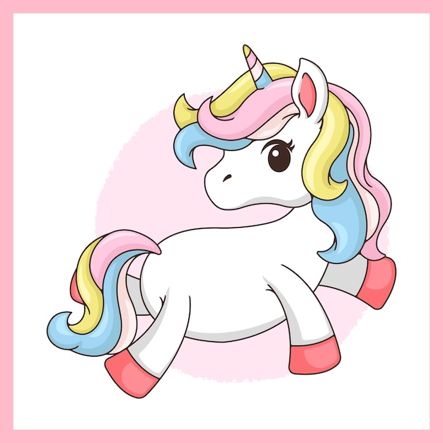 Premium Vector Illustration Of A Cute Unicorn In Bright Colors