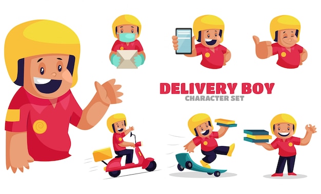 premium-vector-illustration-of-delivery-boy-character-set