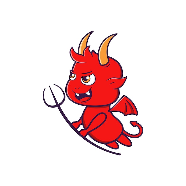 Premium Vector | Illustration of demon cute vector design mascot ...