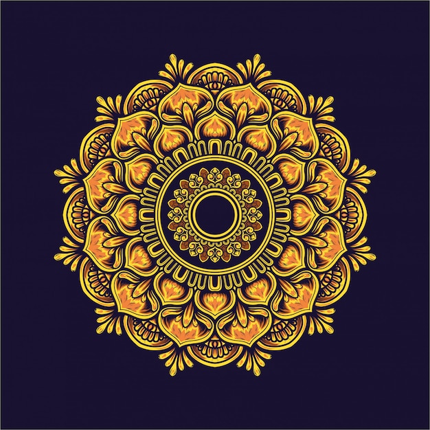 Premium Vector Illustration Design Of Mandala Golden 