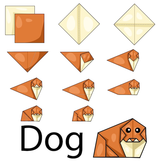 Download Illustration of dog origami | Premium Vector