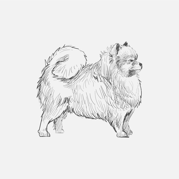 犬のイラストの描画スタイル プレミアムベクター