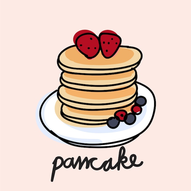 Free Vector Illustration drawing style of pancake