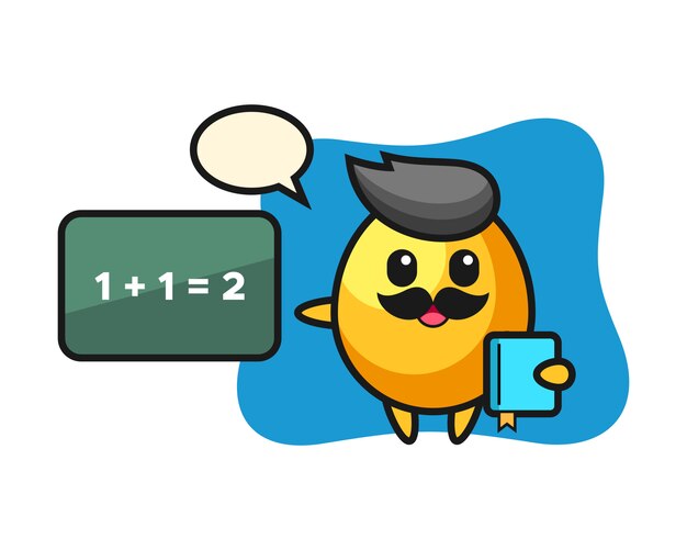 Premium Vector | Illustration of golden egg character as a teacher ...