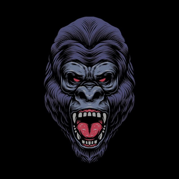 Premium Vector | Illustration of gorilla head design