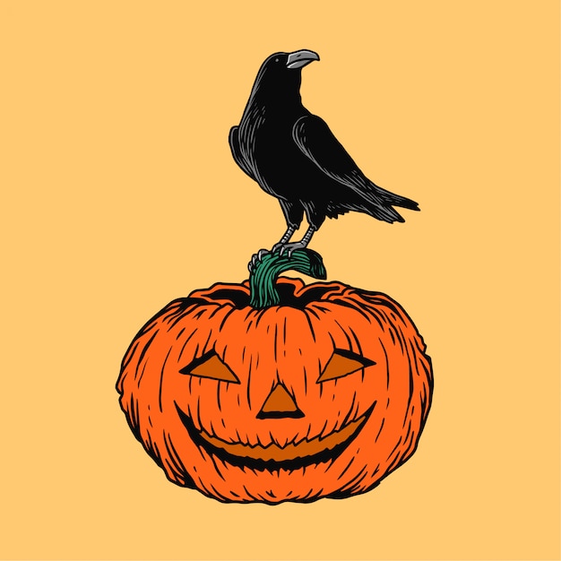 halloween crow vector