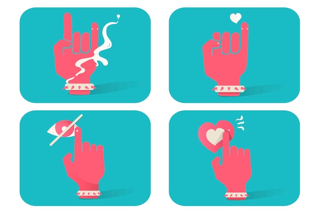 Download Free Illustration Of Hand Gesture Icons Set On Blue Background Free Use our free logo maker to create a logo and build your brand. Put your logo on business cards, promotional products, or your website for brand visibility.