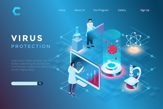 Premium Vector | Illustration of handling viruses in the laboratory