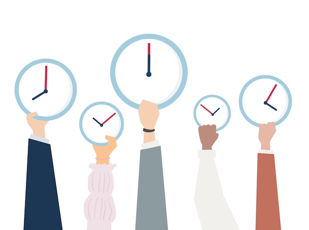 Premium Vector Illustration Of Hands With Time Management