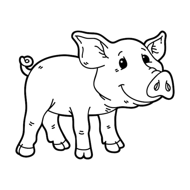 Premium Vector | Illustration of happy cartoon baby pig character