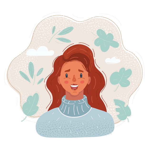 Premium Vector Illustration Of Happy Redhead Woman Smile