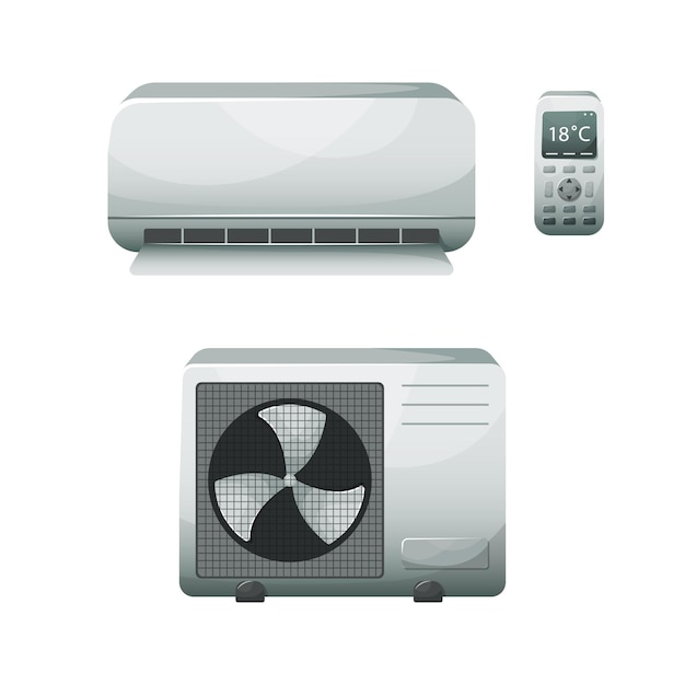 Premium Vector | Illustration of a household air conditioner.