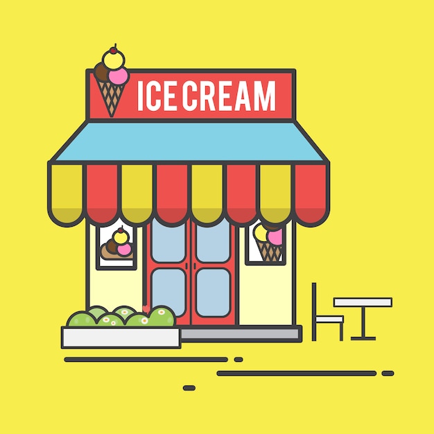 Free Vector Illustration of an ice cream shop